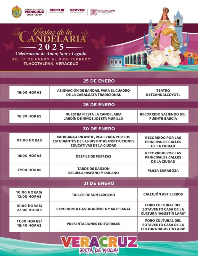 Conoce el programa de actividades de las fiestas de La Candelaria 2025 