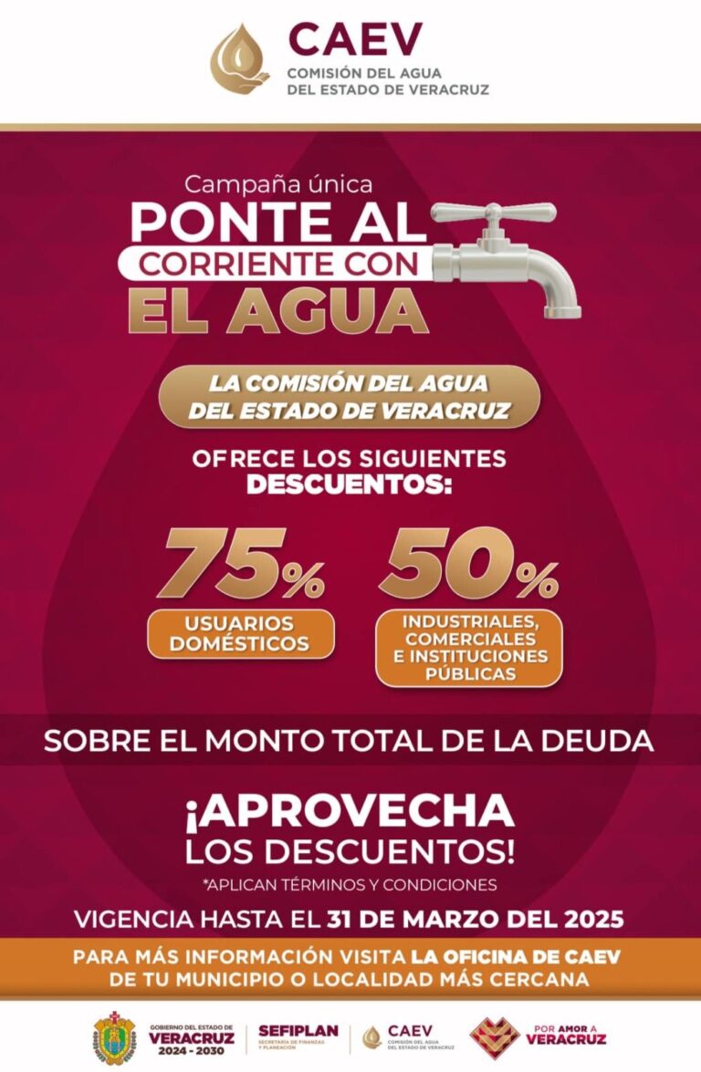 Ponte al corriente con el agua y aprovecha descuentos de hasta 75 %  
