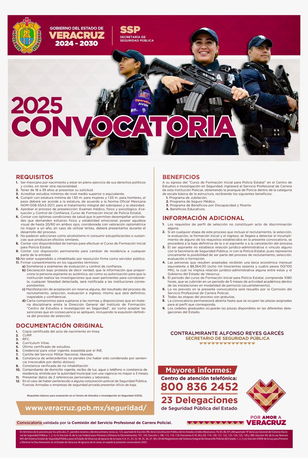 Seguridad y estabilidad laboral: convocatoria abierta para la Policía Estatal de Veracruz