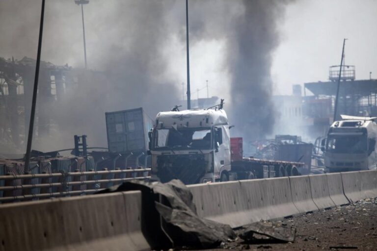 Explosion at Rajaie port in city of Bandar Abbas southern Iran