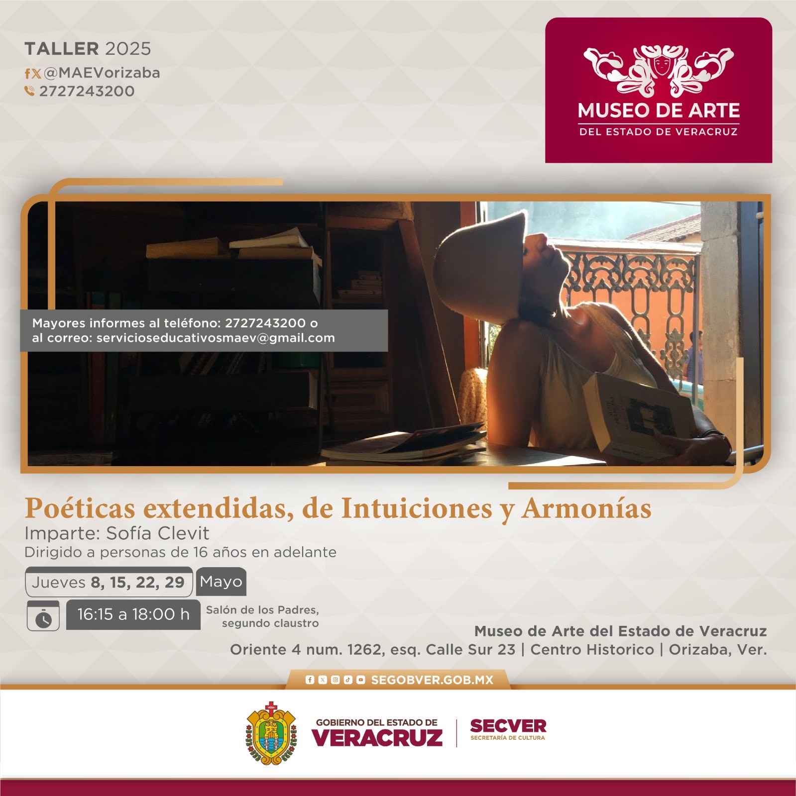 Taller de escritura intuitiva, los jueves de mayo, en el MAEV